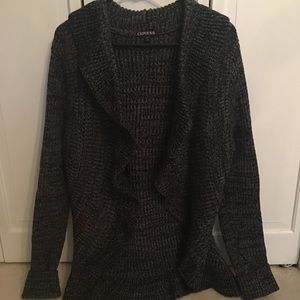 Express Black And Silver Open Cardigan